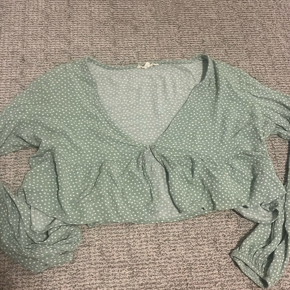Pacsun green floral long sleeve